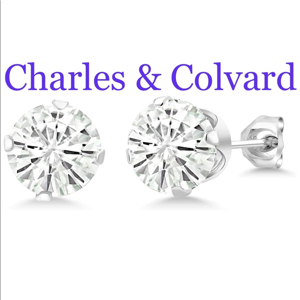 Charles & Colvard moissanite stud earrings 1.20ct
